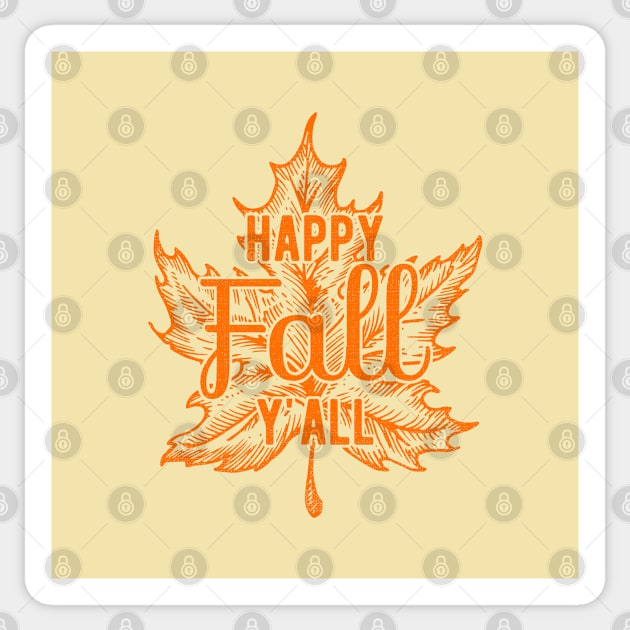 Happy Fall Yall Sticker by TheVintageChaosCo.